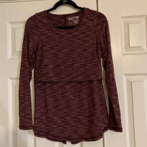 Maroon long sleeve top by Latched Mama size XS